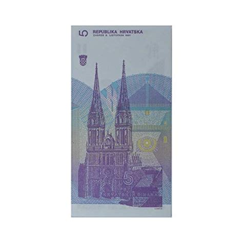 MW MINTAGE WORLD Croatia Description Card with Five Dinara Note ...