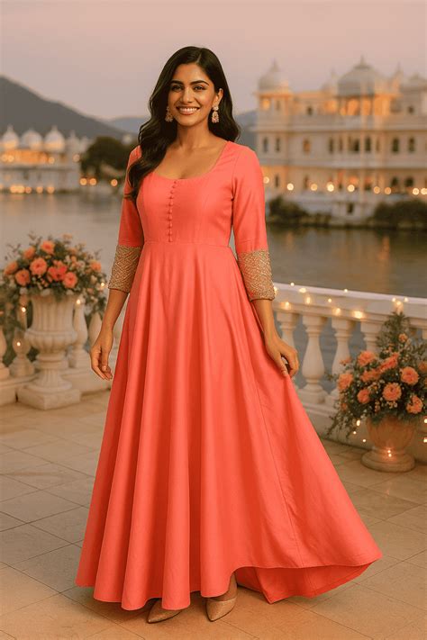 Rose Pink Solid Anarkali Kurta For Women – The Svaya
