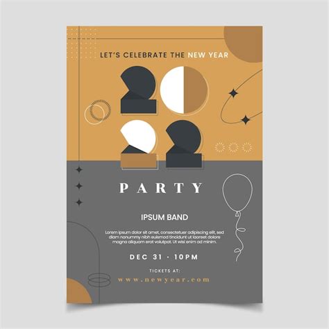 Modello di poster verticale piatto capodanno disegnato a mano | Vettore ...