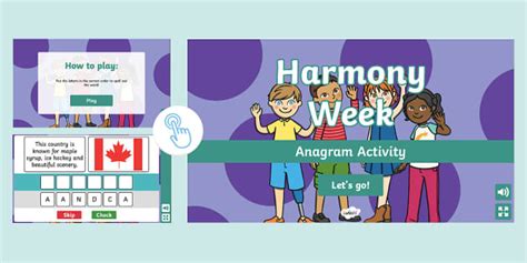 Harmony Week Interactive Anagram Game (teacher made)