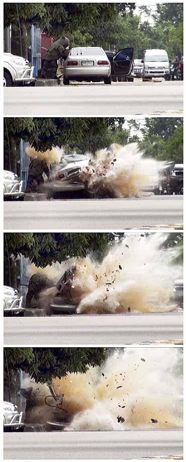 In PHOTOS: Dramatic shots of a car bomb blast - Rediff.com News