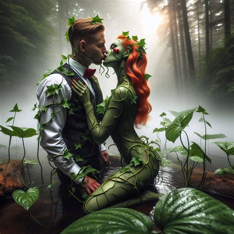 Poison Ivy kissing a man by setois3 on DeviantArt