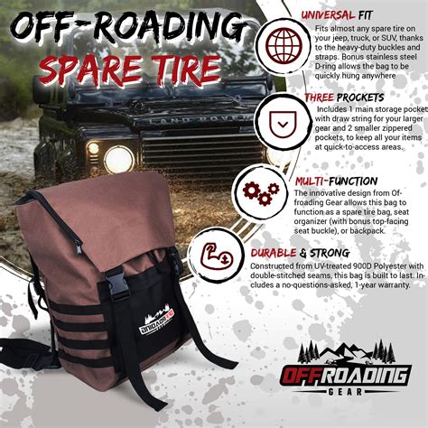 Buy Spare Tire Trash and Rear Gear Bag w/Seat Organizer & Backpack ...