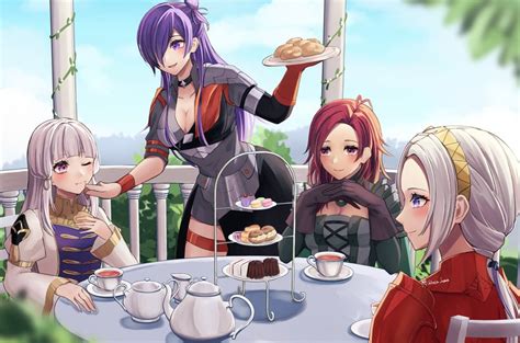 edelgard von hresvelg, lysithea von ordelia, shez, shez, and hapi (fire ...