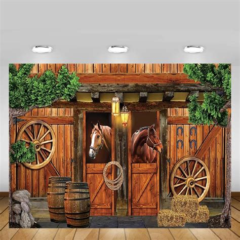 Buy MEHOFOND 7x5ft One Wild West Stable Backdrop Texas Western Cowboy ...