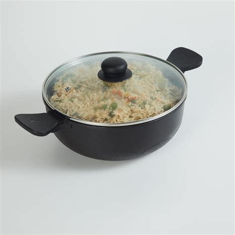 Buy Truffles Aluminium Kadhai with Glass Lid - 34cm from Home Centre at ...
