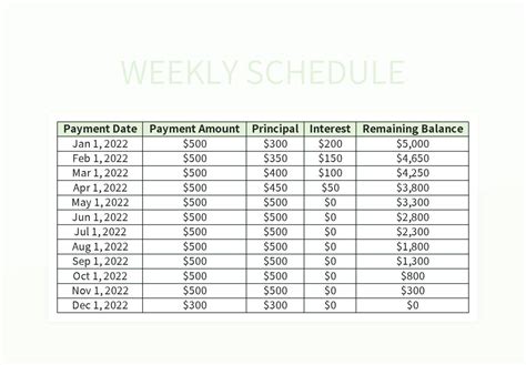 Image result for Excel Weekly Schedule Spreadsheet Editable