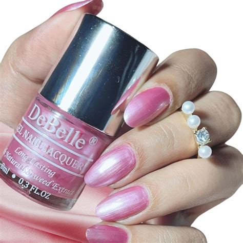 Buy DeBelle Gel Nail Polish Roselin Fiesta (Metallic Rose Pink Nail ...