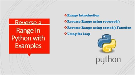 Image result for Range in Python Reverse