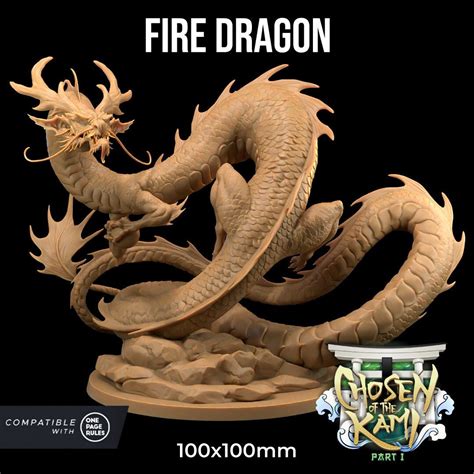 Buy Fire Dragon 3d Printed Miniatures for Tabletop Rpgs Dungeons and ...