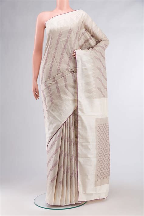 Buy Beige Bhagalpuri Tussar Silk Saree Online – Nalli Silk Sarees Pvt Ltd