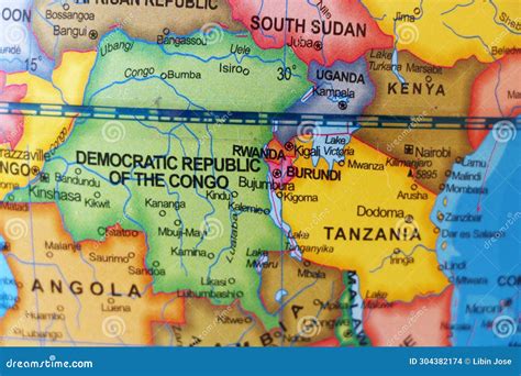 Map of African Country Democratic Republic of Congo and Neighbour ...