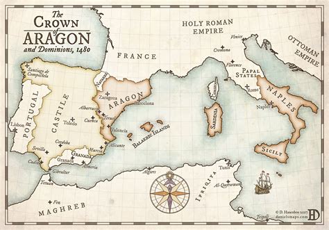 A map of the Kingdom of Aragon in 1480, made for author Edith Scott ...