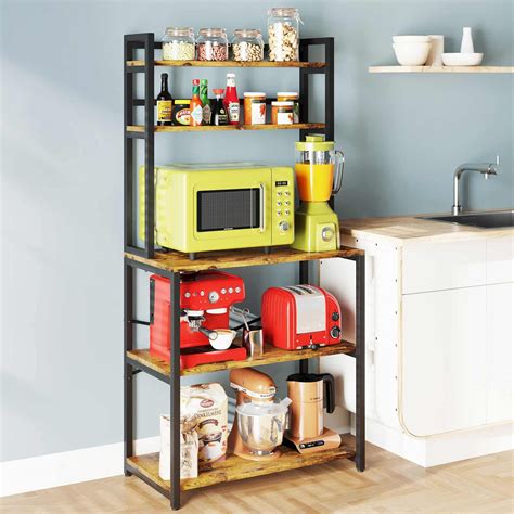 Buy Denkee Kitchen Bakers Rack, Industrial 5-Tier Microwave Oven Stand ...