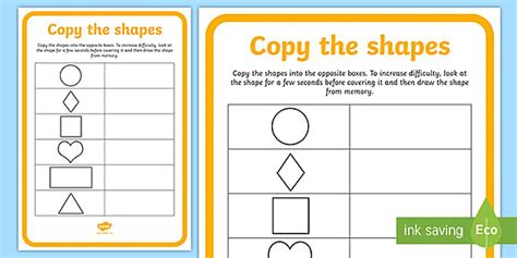 Copy the Shapes | Kindergarten Maths Worksheet