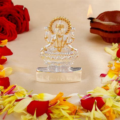 Buy Estele Gold & Rhodium Plated Goddess Lakshmi Ji Idol Online