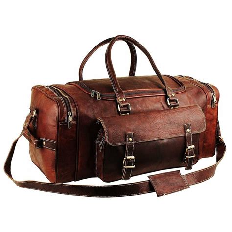 Genuine Leather Travelers Overnight Weekender Men's Duffle Bag — MaheTri