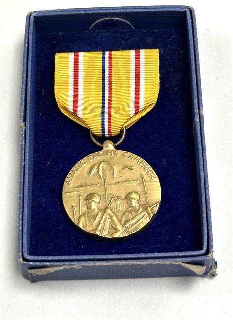 WW2 US Navy USMC Asiatic Pacific Campaign Medal - New in Box - Enemy ...