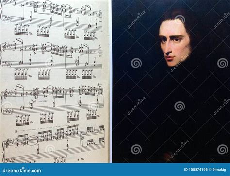 A Portrait of Franz Liszt on the Opened Sheet Music. Interior of ...