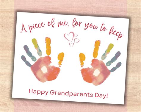 Grandparents Day Handprint Craft Keepsake, Baby's Hand Print Memories ...
