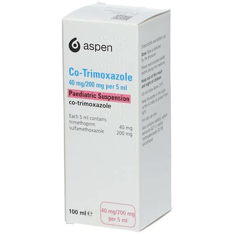 CO-TRIMOXAZOLE 40mg/200mg per 5ml Paediat.Susp.UK 100 ml mit dem E ...