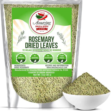 Amazon.com : Dried Rosemary Leaves, 3 oz. Premium All Natural Herbs and Spices for Meat, Fish ...
