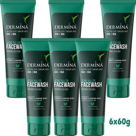 DERMINA Facewash With Salicylic Facewash (Pack of 6) Face Wash - Price ...