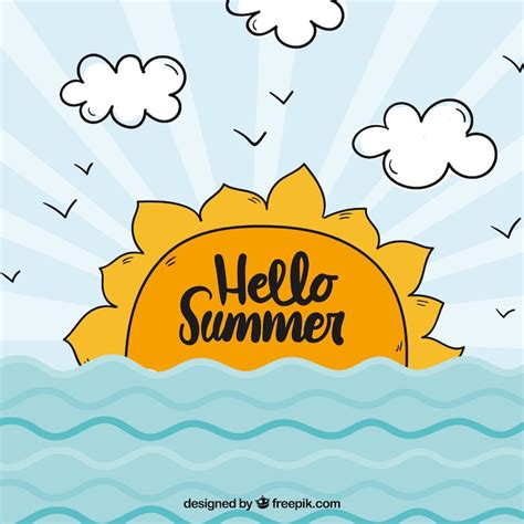 Meer sonne zeichnung Bilder - Kostenloser Download auf Freepik