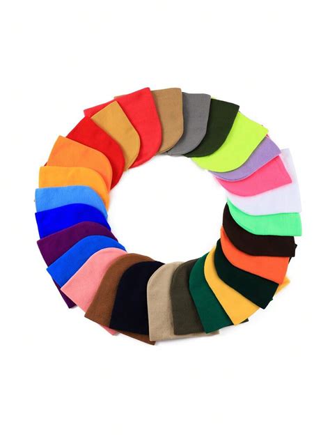 Unisex Macaroon Color Solid Knit Beanie Hats, Y2K Streetwear Acrylic ...