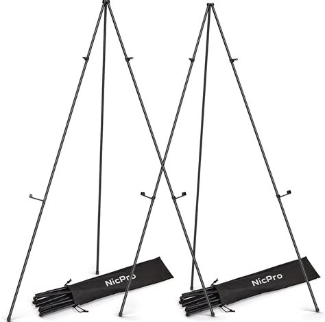Nicpro Folding Easels for Display, 2 Pack 63 Inch Metal Floor Easel ...
