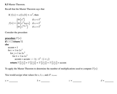 Image result for Master Theorem Examples Solved