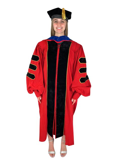 Red Doctoral Gown and Tam Deluxe Graduation Set | Graduate Attire for University Doctorate ...