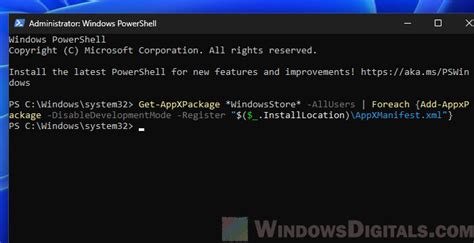 Image result for Install Microsoft Store Windows 11 PowerShell