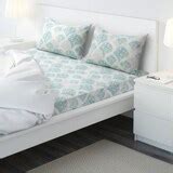RÖDFIBBLA flat sheet and 2 pillowcase, white/green, 240x260x50x80 cm ...