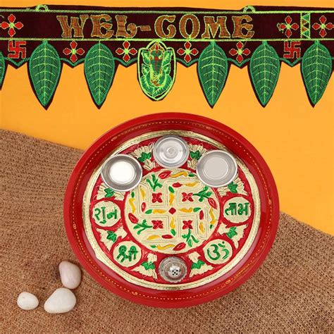 TIED RIBBONS Pooja Thali with Toran Stainless Steel Price in India ...