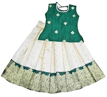 Buy AMIRTHA FASHION readymade traditional pattu pavadai pattu langa ...