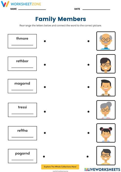 Family Members Ages and Hobbies Worksheet 的图像结果