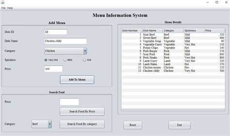 Image result for Menu Restaurant Programming Code Java