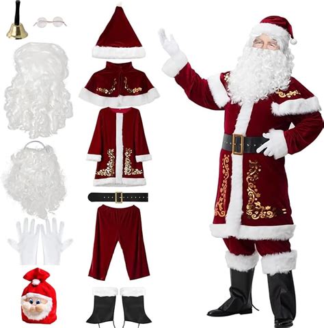 RIKCAT Christmas Adult Santa Claus Costume Santa Claus Costume ...
