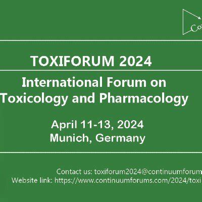 International Forum on Toxicology and Pharmacology Tickets, Germany ...