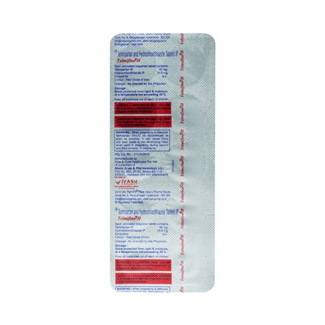 Telmifine H 40mg Strip Of 10 Tablets: Uses, Side Effects, Price ...