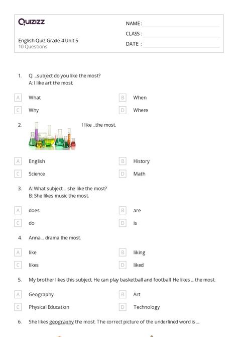 50+ Class 4 worksheets on Quizizz | Free & Printable