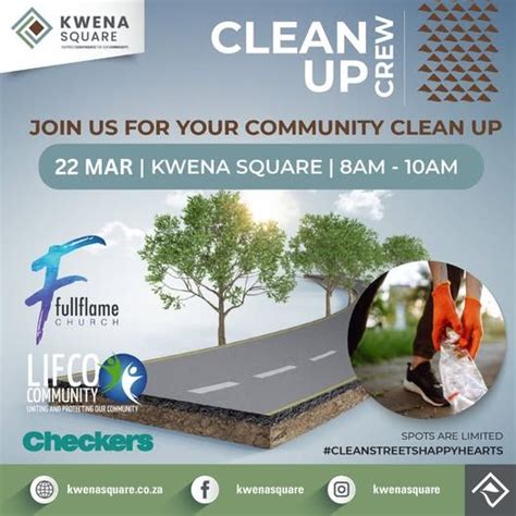 ? JOIN THE KWENA SQUARE CLEAN-UP CREW! ?, Cnr Johan & Hendrik Potgieter ...