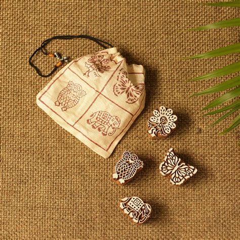 Buy ExclusiveLane Exquisite Creatures Hand-Carved Block Printing Blocks ...