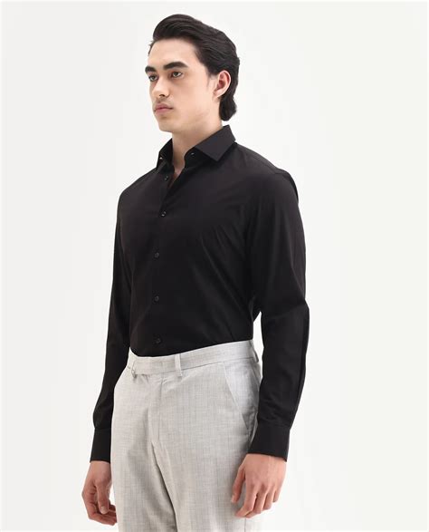 Rare Rabbit Men's Pedron-25 Black Cotton Spread Collar Regular Fit Jac