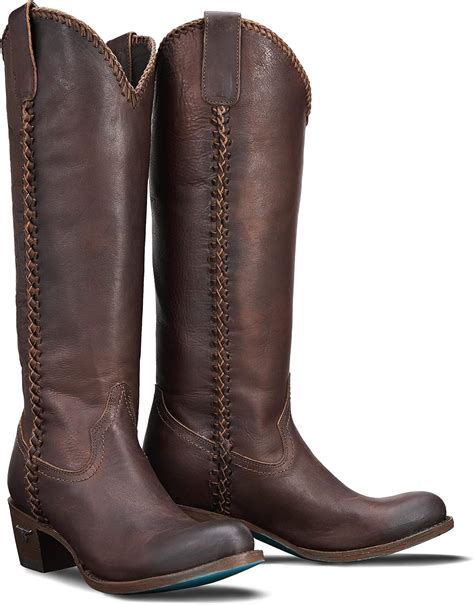 Buy Lane Women's Plain Jane Dark Cognac Cowgirl Boot Round Toe ...