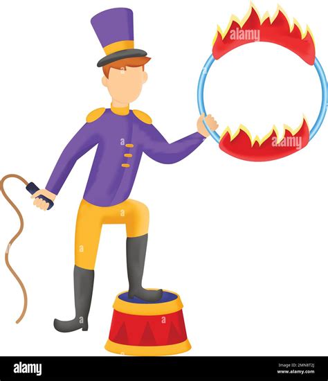 Ringmaster Performing and Holding Rope Vector Icon Design, Circus ...