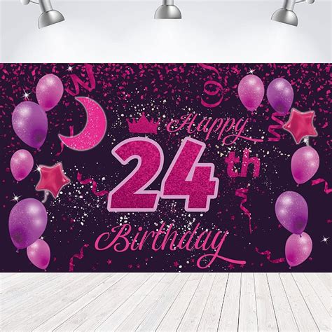 Sweet Happy 24th Birthday Backdrop Banner Poster 24 | Ubuy India