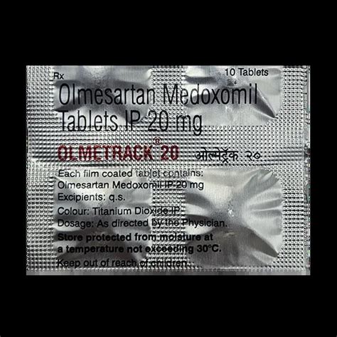 OLMETRACK 20MG TABLET 10'S Price, Uses, Side Effects & Substitutes ...