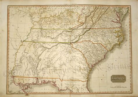 'UNITED STATES OF AMERICA SOUTHERN PART' by J. Pinkerton c.1810 / 1815 - Welland Antique Maps